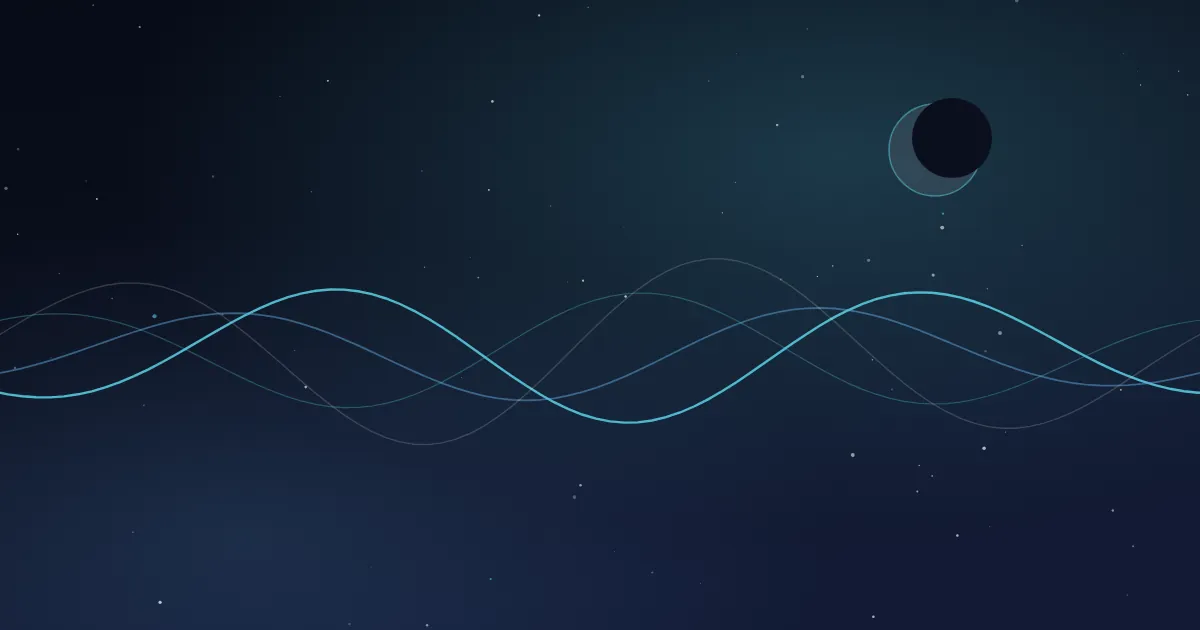 Cyan soundwaves over a starfield — the best sounds for focus, studying and deep work