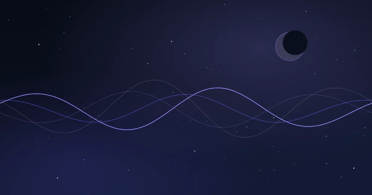 Violet soundwaves over a starfield — how AI-generated sleep sounds work